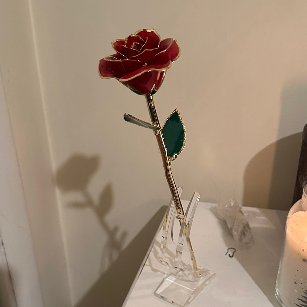 Red and Gold Rose Ornament